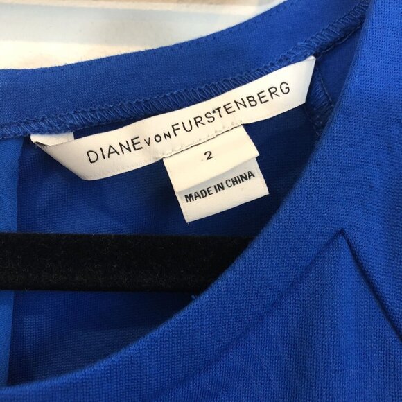 Diane von Furstenberg DVF Size 2 Delyse Full Skirt Mini Dress A-Line Cobalt - Picture 7 of 14